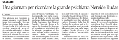 LA NUOVA SARDEGNA del 18 gennaio 2018
