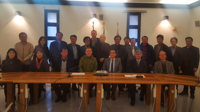 Cagliari, 2 febbraio 2018 - Foto di gruppo nella sala riunioni di viale Trento a Cagliari