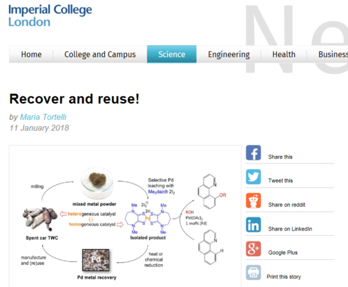 L'home page del sito dell'Imperial college di Londra ha aperto con il metodo brevettato dai ricercatori dell'Universit&agrave; di Cagliari