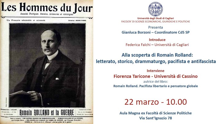 Locandina seminario sul pensiero politico di Romain Roland